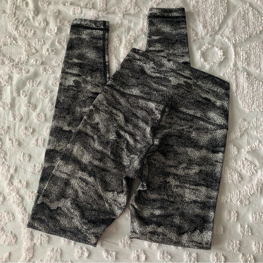 Women’s 2 Lululemon Wunder Under High-Rise Tight 28" Misted Jacquard Black White - Picture 4 of 9